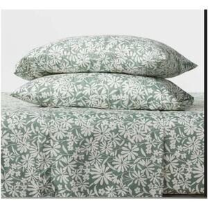 Room Essentials Microfiber Green/white Floral Sheet Set Twin/XL Twin